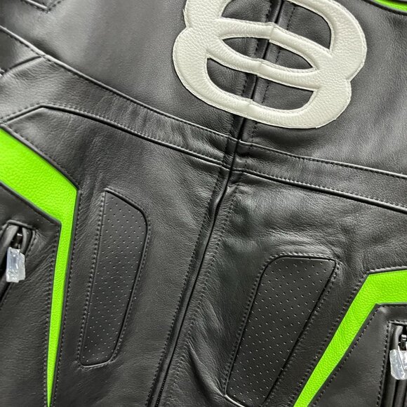 Balenciaga Oversized Leather Bikers Jacket – Jet Black / Neon - Picture 5 of 10